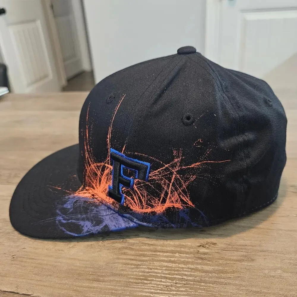 Vintage University of Florida Gators Fitted Flat Bill Hat Cap Black Graphic UF